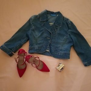 Dockers Cropped Jean Jacket Shrug Small